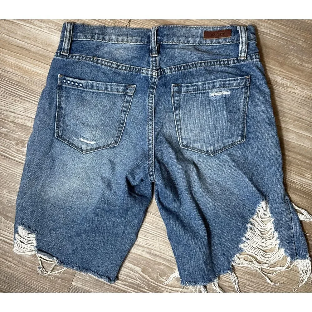 Blank NYC Denim Boy Short Size‎ 25 Mid Rise Distressed Jean Shorts